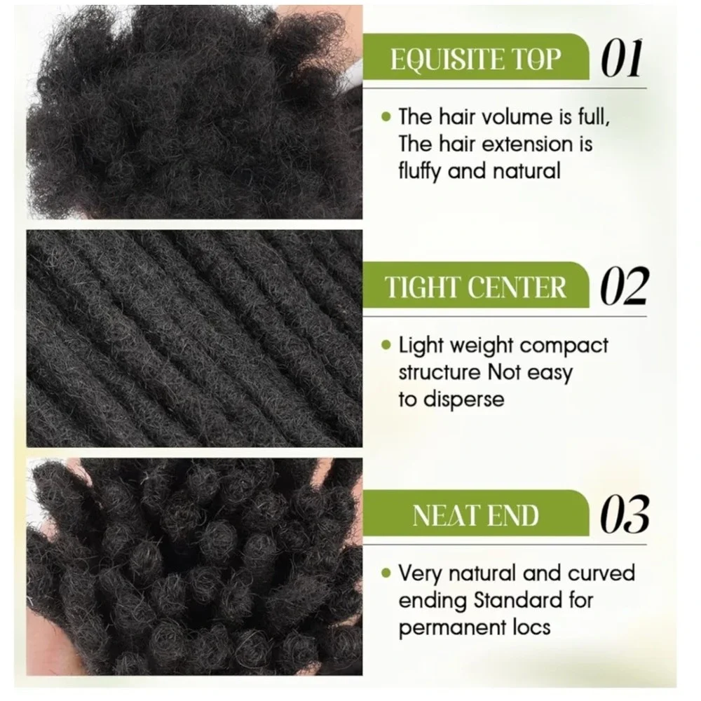 100% Human Hair Dreadlock Extensions 0.6cm Width 12 Inch 30 Strands Natural
